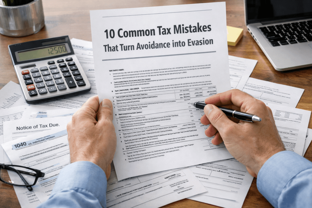 10 Common Tax Mistakes That Turn Avoidance into Evasion